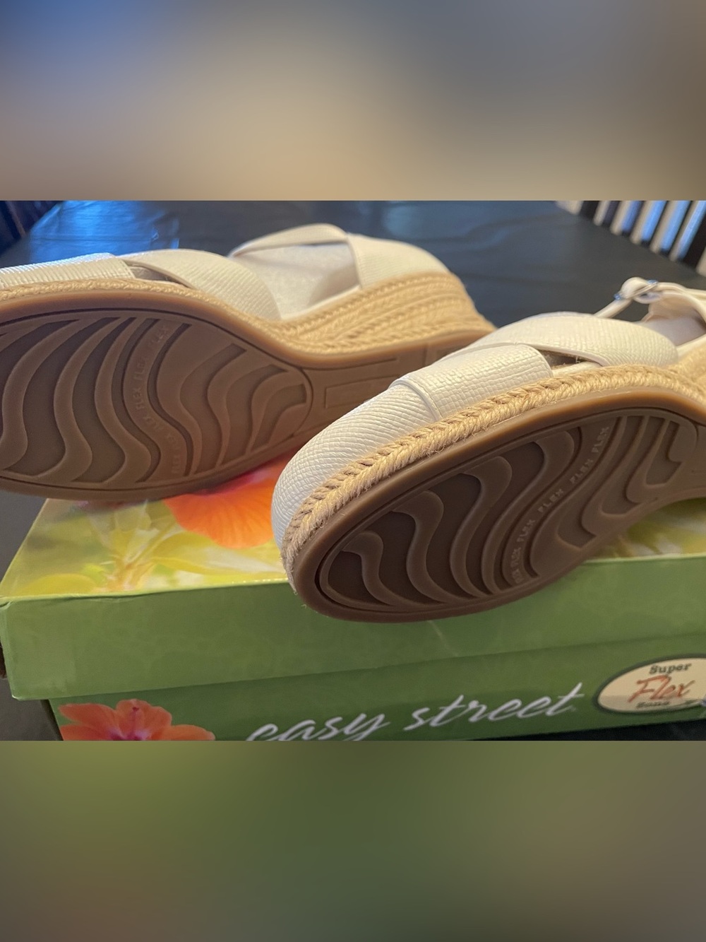 Easy Street White Coast Espadrille Wedge Sandal. Size 10 WW - Picture 7 of 8